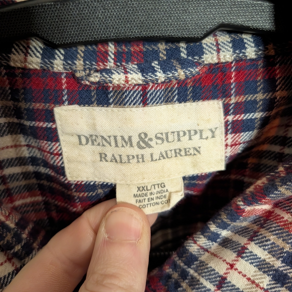 Denim & Supply Ralph Lauren Vintage Red and Blue Plaid Flannel Shirt - Picture 8 of 9
